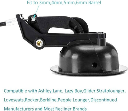 2Pcs Universal Couch Recliner Release Pull Handle 3" by 3.5" Replacement Parts with Cable, Fits Ashley Lazy Boy and Most Recliner Sofa Brands, Exposed Cable Length 4.9"