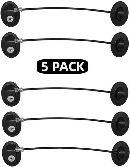 Refrigerator Door Lock, File Drawer Lock, Freezer Door Lock and Child Safety Cabinet Lock by REZIPO Black (5)