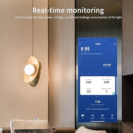 eMylo Single-Phase Smart Energy Meter 63A 80-400V - Circuit Breaker & Leakage Protection, 2.4G WiFi Electricity Monitor with Tuya APP Remote Control for Home, Apartment, Factory