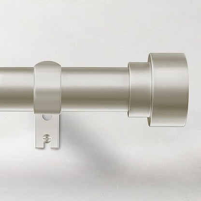 Curtain Rods for Windows 32 to 240, 1 Inch Adjustable Heavy Duty Long Window Curtain Rod with Simple End Caps, Outdoor Drapery Rods for Patio, Size 32"-240", Brushed Nickel