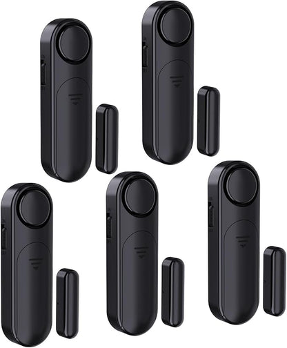 5-Pack Window Alarms for Home Security, 120dB Door and Window Open Sensor Chime for Kid Safety, Pool Safety, Sliding Door, DIY Protection, Easy Installation,Ideal for Home,Garage,Apartment,Black