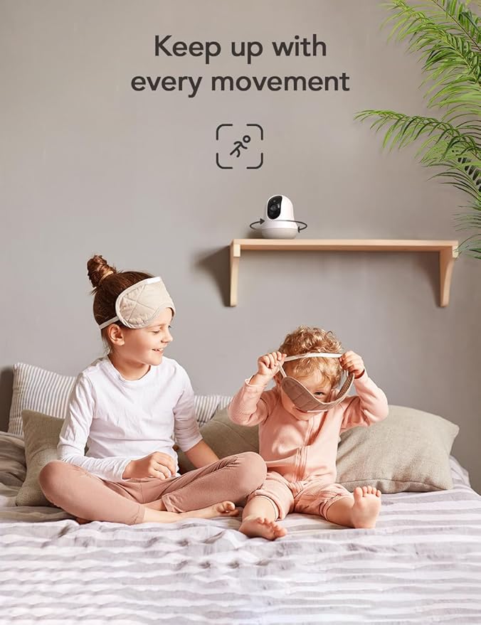 nooie Upgrade 5G Baby Monitor WiFi Smartphone, 2K Baby Camera Monitor 360 Pan & Tilt, HD Night Vision, Temperature Sensor, AI Motion Track, Two-Way Audio, Cry/Sound/Motion Detection, Works with Alexa