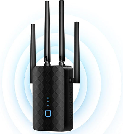 WiFi Extender Signal Booster, Dual Band 5.8GHz&2.4GHz, WiFi Booster Covers Up to 10000 Sq.ft, WiFi Repeater 1.2Gbps with Ethernet Port, One-tap Setup, Made for USA