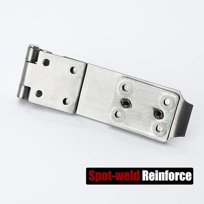 JQK Door Hasp Latch Lock, 5 Inch 304 Stainless Steel Safety Packlock Clasp Thickness 1.9 mm, Brushed Steel, DL130-BN