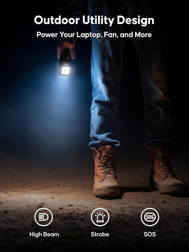 Portable Power Station 99Wh 27000mAh Camping Lithium Battery Large Power Bank with AC Outlet 70W for Home Backup Outdoor Emergency RV Van Hunting
