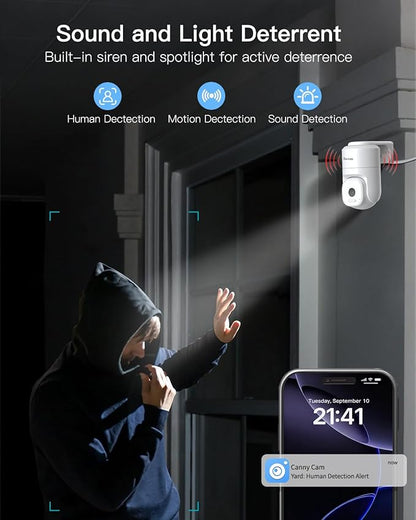 VIMTAG 2.5K Outdoor Cameras for Home Security, 4MP Security Camera Outdoor, 2.4G/5G WiFi, Wired Outside Camera for House with Audio and Video, Motion Sensor, Color Night Vision, SD Card/Cloud Storage