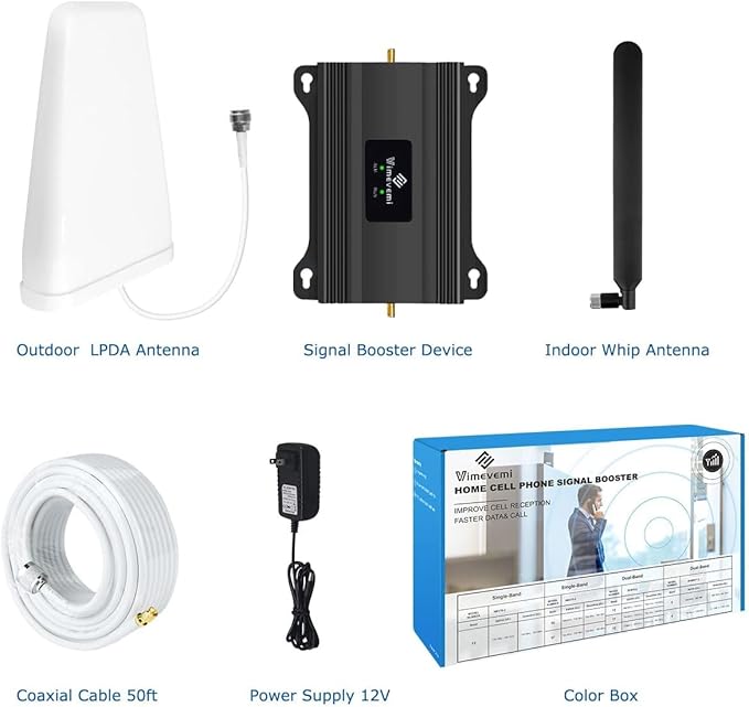 Cell Phone Signal Booster for AT&T 5G 4G LTE Band 12/17 | Up to 2500 Sq Ft Coverage for Home & Office