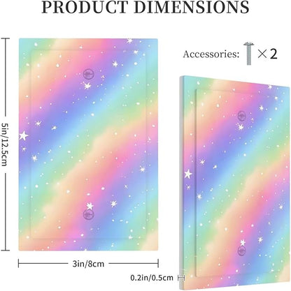 Decorative Light Switch Cover Plate Pink Blue Purple Iridescent Rainbow 1 Gang No Device Single Blank Outlet Covers Wall Plates for Electrical Outlets Faceplate for Girlroom Home Decor