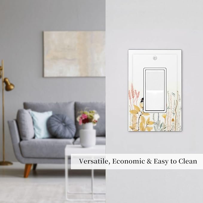 Decorative Outlet Covers Colorful Floral Watercolour Cuddly Bird 1 Gang Single Rocker Light Switch Cover Plate Wall Plates Gfci Faceplate For Bed Room Living Room Decor