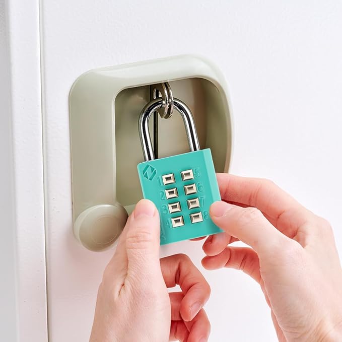 XB35 8-Digit Push Button Combination Padlock, 4 Digit Locking Mechanism, Emerald, 1-Pack