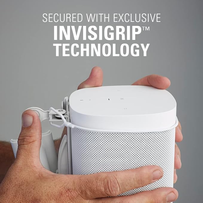 Sanus Adjustable Speaker Wall Mounts Designed for SONOS ONE, Play:1 & Play:3 - Pair (White)