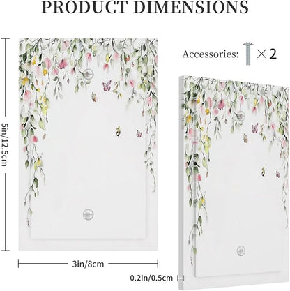 Watercolor Flowers Vine Colorful Butterfly Floral Light Switch Cover Plate 1 Gang No Device Blank Electrical Wall Plates Faceplate Decorative Switch Plate For Bed Room Living Room Decor