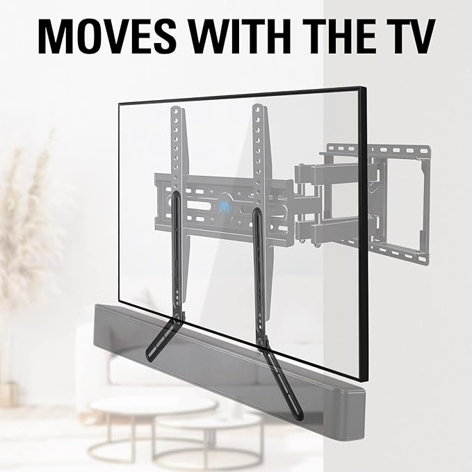 Mounting Dream Soundbar Mount Fits Most Sound Bars Up to 15 lbs, Mounting Soundbar Above or Under TV, Sound Bar Mounting Brackets for TV, Sound Bar Mount with Detachable Extension Plates MD5422