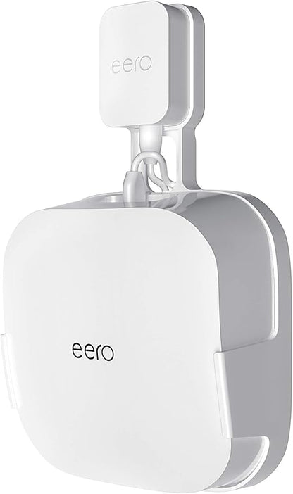 COOLWUFAN Wall Mount Holder for eero Pro 6 or eero Pro 6E Home WiFi System-Simple and Sturdy Wall Mount Holder Stand Bracket for eero Pro 6E & Pro 6 tri-Band mesh Wi-Fi 6 System (White(1 Pack))