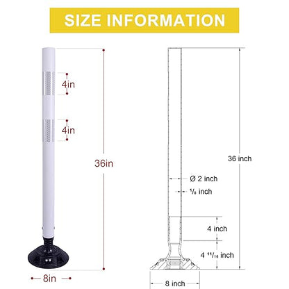 36 Inch Heavy Duty Traffic Cones 8-Pack with Spring Base - OrangeStar Reflective Safety Cones for Construction Zones, Highways, Parking Lots - White Road Delineators