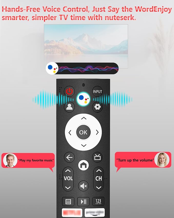 Voice Remote Replacement Fit for Hisense Google Smart TVs –Compatible with 4K QLED UHD Mini-LED Quantum ULED Series, 2-Year Warranty