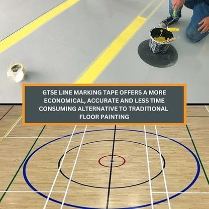 GTSE 2 inch x 108 ft White PVC Vinyl Floor Tape, 24 Rolls, Safety Marking Tape, 6 mil Thick, Suitable for Dance Floors, Gyms, Warehouses, Sports Facilities