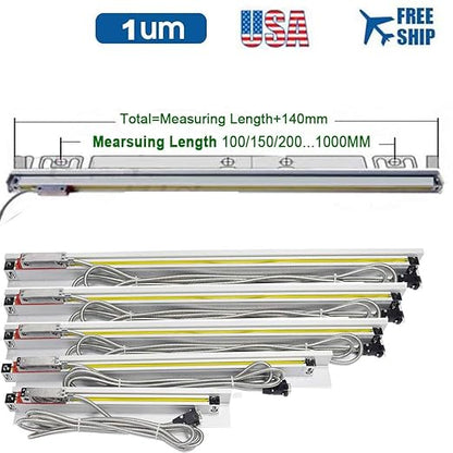 TOAUTO Digital Readout DRO 150mm 6", LCD Display 1um Glass Linear Scale Meter for CNC Milling Lathe EDM Machine
