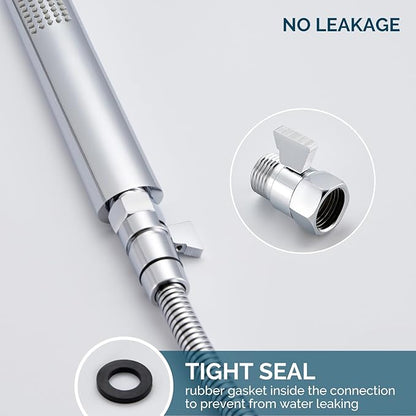 Angle Simple Shower Flow Water Valve, Brass Shut Off Valve for Hand Shower, RV Hose Flow Restrictor, Chrome