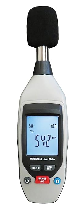 Sper Scientific Decibel Meter 850019 w/Bluetooth, Sound Level Meter 35 to 130 dB, SPL A/C Weighted, Dual Range Max/Min & Data Hold, Compact Audio Noise Measuring Device, Large Backlit Display - 4 pc