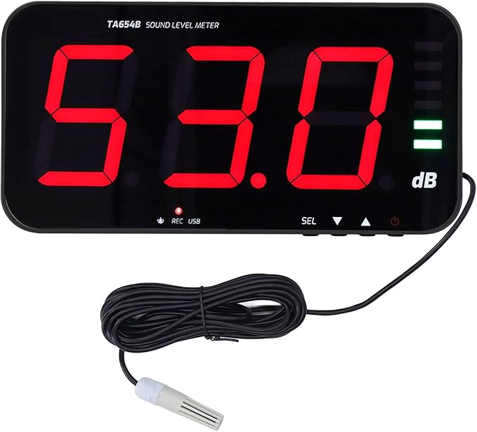 Pssopp 13in Screen Sound Level Meter, Digital Decibel Reader with Adjustable Brightness and Alarm Function, for Environmental Noise Monitoring