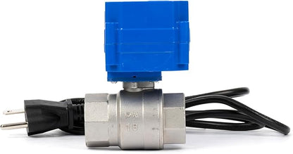 U.S. Solid 1" Motorized Ball Valve with US Plug 110VAC Stainless Steel Electrical Ball Valve,Auto Return, Normally Open
