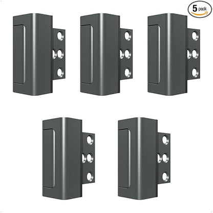 5Pack Home Security Door Reinforcement Lock Childproof, Door Locks for Kids Safety, Door Lock Latch Stopper for Front Door Inside Top of Door, Aluminum Construction Finish
