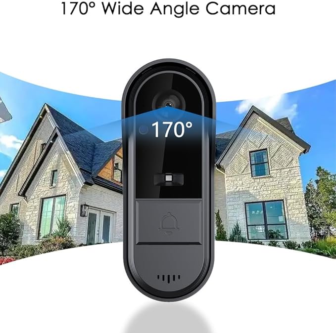 Door Bell Camera Wireless No Subscription with Monitor for Apartment, Timbre con Camara 1080P No App/WiFi Needed, Video Intercom 2-Way Talk,Waterproof Door Bell with Recording & Night Vision