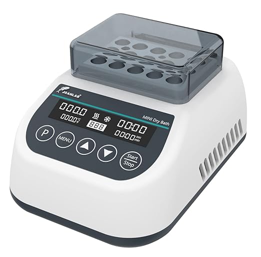 JOANLAB Mini Dry Bath Incubator with Heating&Cooling Function Digital Laboratory Thermostatic Heater with 1.5ml*15 Heating Block Programmable
