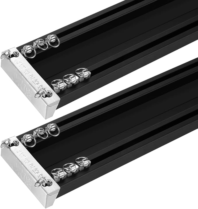 ZSHINE Heavy-Duty Curtain Conjoined Double Track rails Ceiling Mounting for Living Room Bedroom Room Divider (Black 13.1ft 2sets)