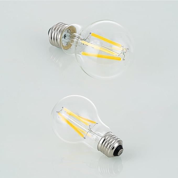 3 Color Temperature LED Bulb E26 Medium Base 60W Equivalent, 2700K Warm White and Purple Color Changing Light Bulb 3CCT A19 LED 6W Clear Glass, Not Dimmable, 2 Pack