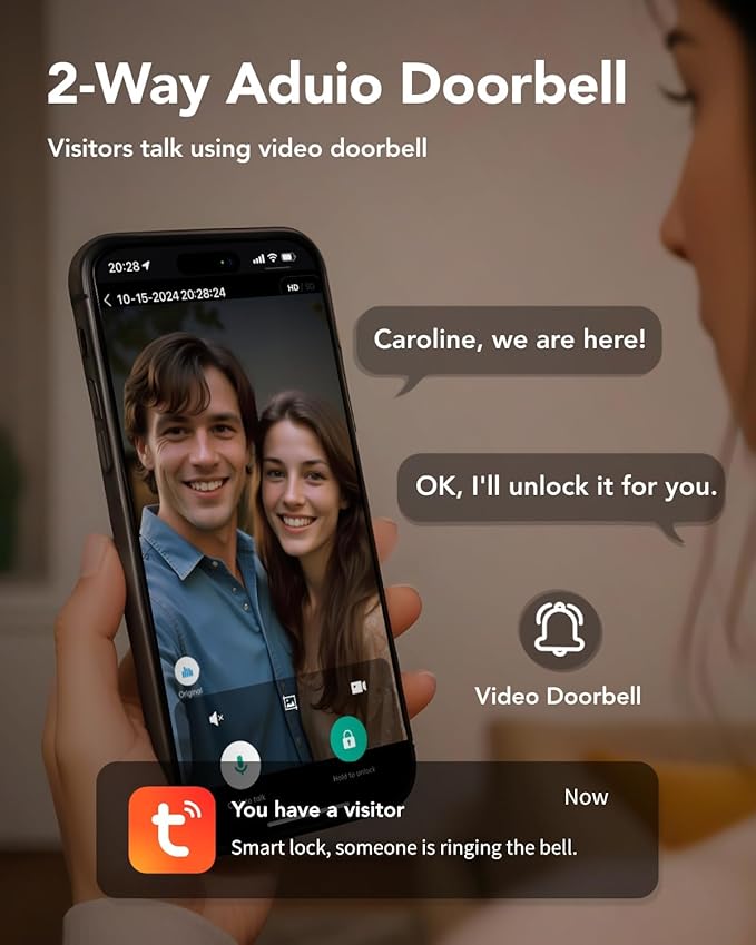 Devo G1 Video Smart Lock with Camera & Doorbell,App Remote Door Lock 6-in-1 Keyless Entry,Fingerprint ID,Auto Locks,Built-in Wi-Fi Smart Deadbolt for Front Door,Easy Install,Waterproof,BHMA Grade 3