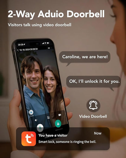Devo G1 Video Smart Lock with Camera & Doorbell,App Remote Door Lock 6-in-1 Keyless Entry,Fingerprint ID,Auto Locks,Built-in Wi-Fi Smart Deadbolt for Front Door,Easy Install,Waterproof,BHMA Grade 3