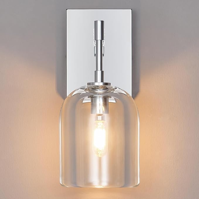 Modern Crystal Wall Sconces Indoor Chrome Wall Lamp Vanity Wall Lighting for Bathroom Bedroom Living Room Stair（1Pack）