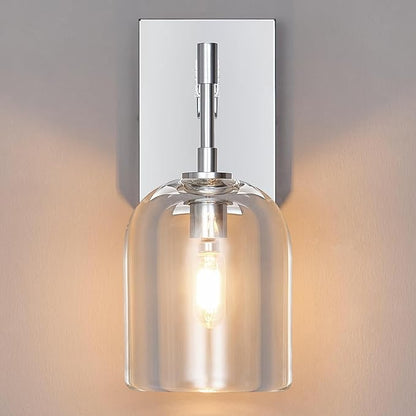 Modern Crystal Wall Sconces Indoor Chrome Wall Lamp Vanity Wall Lighting for Bathroom Bedroom Living Room Stair（1Pack）
