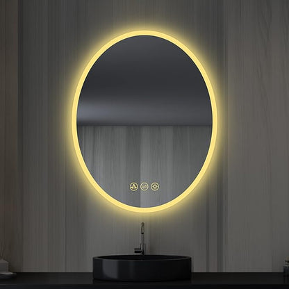 Blossom 20'' x 30'' LED Mirror for Bathroom Lighted Vanity Mirror for Wall Front Lights + Backlit LED Bathroom Mirror Anti-Fog Tempered Glass ETL Listed, Wall Mounted LED Vanity Mirror
