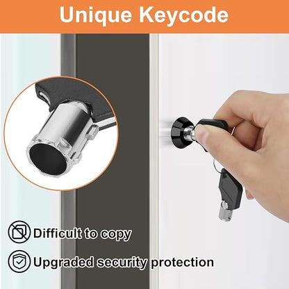 Cam Lock with Keys RV Compartment Lock Keyed Alike Black Finish, 1-1/8" RV Compartment, Camper, Trailer, Vending Machine Replacement Set with 8 Keys, Chrome Finish(4, Black 1-1/8 Inch)