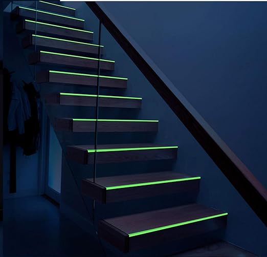Glow in The Dark Tape - 33 FT X 0.5 Inch Luminous Photoluminescent/Luminescent Emergency Roll Safety Egress Markers Stairs, Walls, Steps, Exit Sign. Glowing Pro Theatre Stage Floor