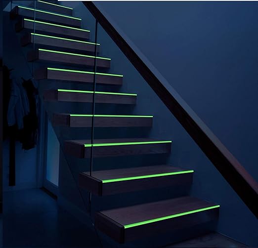 Glow in The Dark Tape - 33 FT X 0.5 Inch Luminous Photoluminescent/Luminescent Emergency Roll Safety Egress Markers Stairs, Walls, Steps, Exit Sign. Glowing Pro Theatre Stage Floor (65 ft X 1 inch)