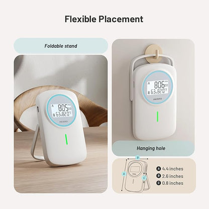 INKBIRD Ndir CO2 Detector Battery Powered Bluetooth | Smart 3 in 1 CO2 Monitor with App | Carbon Dioxide & Temperature & Humidity Air Quality Monitor Indoor | for Home, Office, RV, Grow Tent (IAM-T2)
