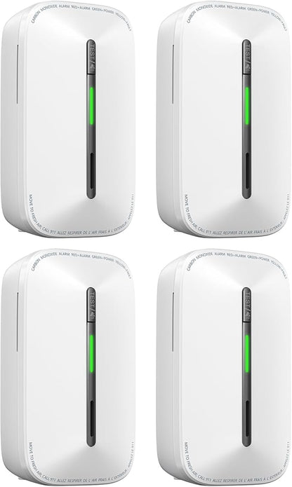 SITERWELL Plug in Carbon Monoxide Detector 10 Year Battery, CO Alarm Detector with Electrochemical Sensor and Sound Warning, AC Powered Portable Carbon Monoxide Detector for Home Office Travel,4-Pack