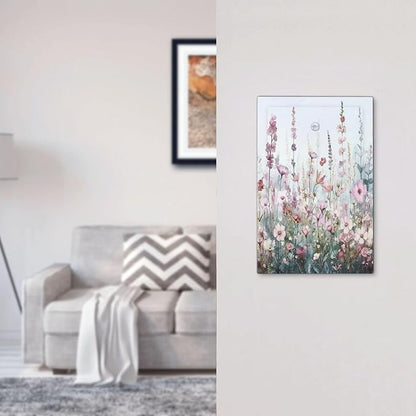 Pink Floral Watercolor Botanical Wildflowers Light Switch Cover Plate 1 Gang No Device Blank Electrical Wall Plates Faceplate Decorative Switch Plate For Bed Room Living Room Decor