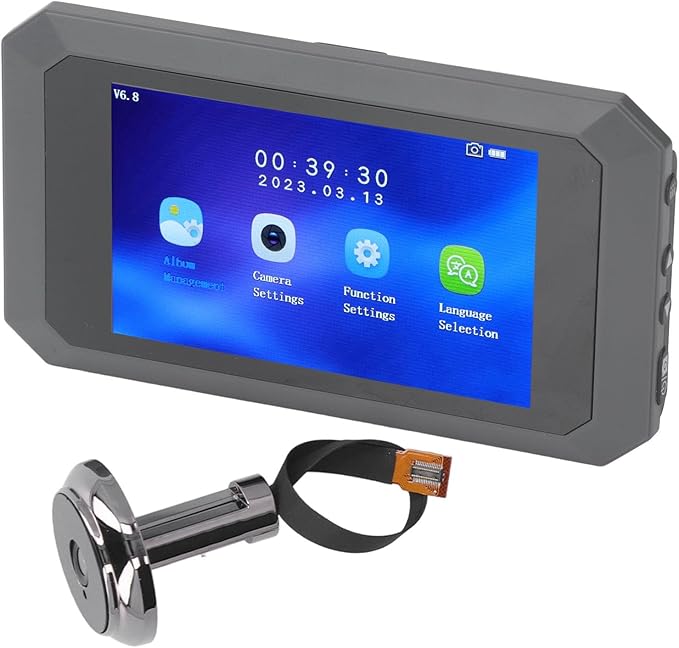 Video Doorbell, 3.97 Inch Color Display 1080P Peep Hole Camera with 135° Wide Angle, Infrared Fill Light, Rechargeable Visual Doorbell, for Home Security