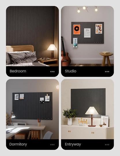 Large Felt Bulletin Board 36" x 24" Cork Board Alternative-6 Pack with 40 Safe Removable Adhesive Tabs, Cork Boards for Walls Cork Board for Home Office Classroom Pin Board (Charcoal Gray)