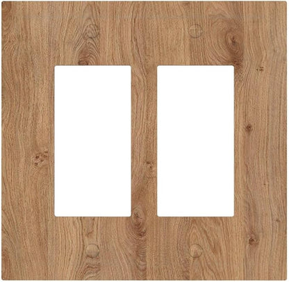 Decorative Outlet Covers Vintage Rustic Wood Color Brown Wood Grain 2 Gang Double GFCI Rocker Electrical Wall Panels Light Switch Cover Plate for Farmhouse Cabin Decor