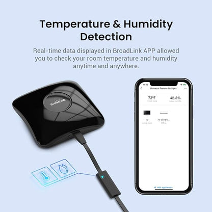 BroadLink Remote Sensor Accessory, Works with RM4 mini and RM4 pro Smart Remote, Temperature and Humidity Monitor USB Cable