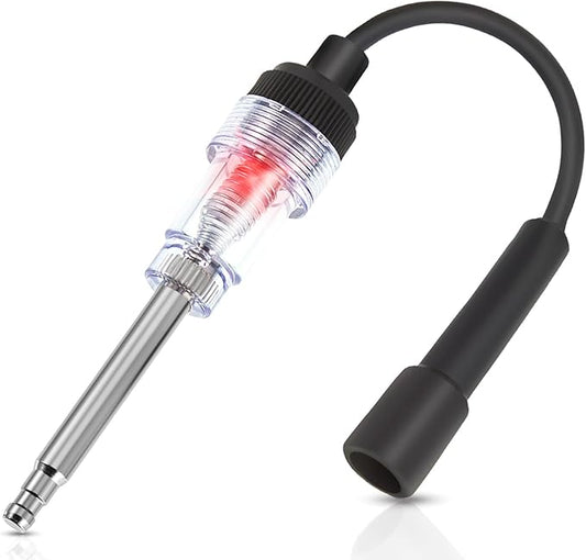 Inline Spark Plug Tester Engine Straight Boot Ignition Tester Light Lawnmower Checker Armature Diagnostic Detector for Automotive Car Internal External Engine(1 Piece)
