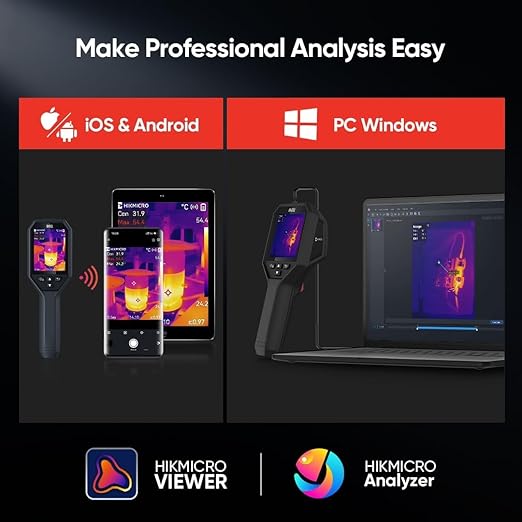 HIKMICRO B01 Thermal Camera, 320 x 240 Super IR Thermal Imaging Camera with WiFi, 3.2" LCD Screen, -4°F to 1022°F, 256 x 192 IR Resolution, 25Hz IR Camera with PC Analysis,FCC ID 2AXVM-HM-TP5XXXX