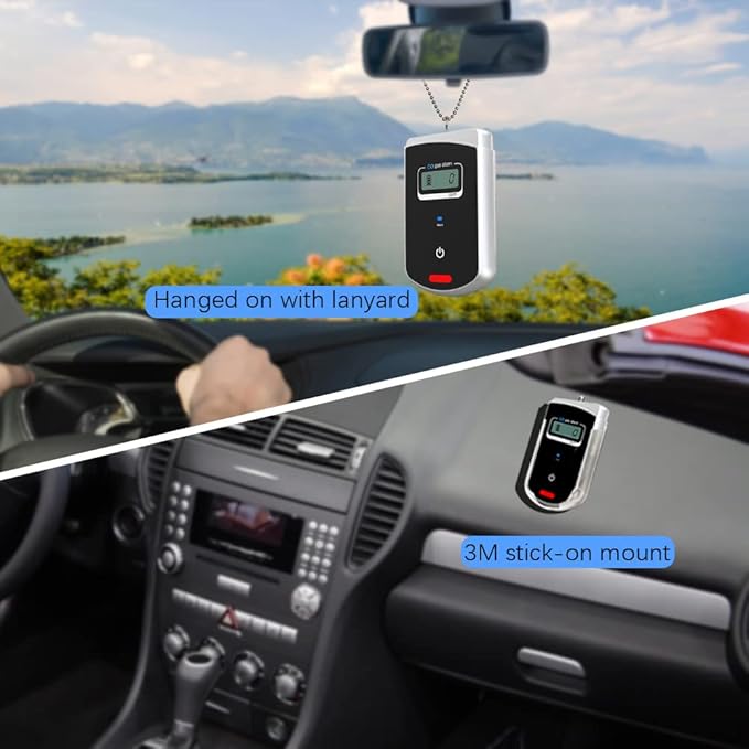 GZAIR Carbon Monoxide CO Detector, Car, RV, Aircraft, Boat, Bus, Truck, Vehicle Automotive CO Gas Alarm, Portable CO Meter for Travel, Police, Pilots, Drivers, and Campers