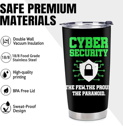 Cybersecurity Gifts for Men - Cyber Security Gifts - Stainless Steel Tumbler 20 Oz